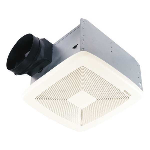 Broan Ceiling Bathroom Fan, 150 cfm cfm, 6 in Duct Dia., 120V AC, Energy Star Certified - QTXE150