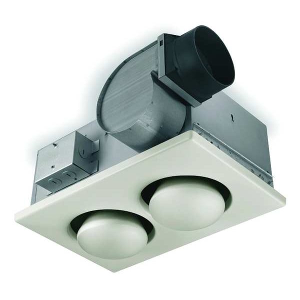 Broan Ceiling Bathroom Fan, 70 cfm cfm, 4 in Duct Dia., 120V AC, Without Light - 164