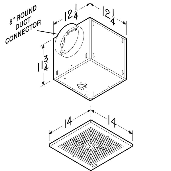 Broan Commercial Fan, 120V AC, White Grille - L250E