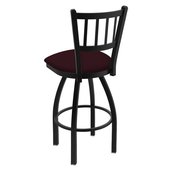 Holland Bar Stool Co 25" Swivel Counter Stool, Black Wrinkle, Canter Bordeaux Seat - 81025BW005