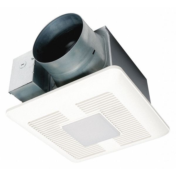 Panasonic Ceiling Bathroom Fan, 110/130/150 cfm cfm, 4 in or 6 in Duct Dia., 120V AC, With Light - FV-1115VQL1