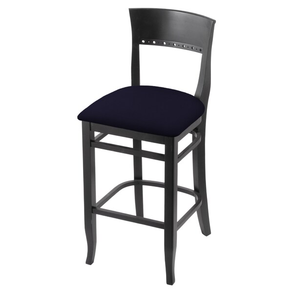 Holland Bar Stool Co 25" Counter Stool, Black Finish, Canter Twilight Seat - 316025BLK002