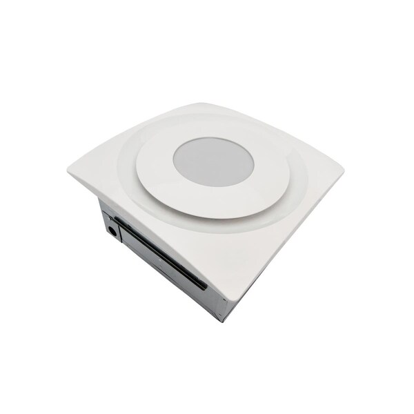 Aero Pure 90 CFM Quiet Bathroom Fan with LED Light  Humidity Sensor White - AP904HSL W