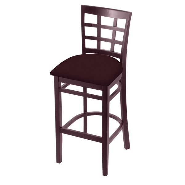 Holland Bar Stool Co 25" Counter Stool, Dark Cherry Finish, Canter Bordeaux Seat - 313025DC005
