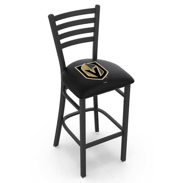 Holland Bar Stool Co 25" Blk Wrinkle Vegas Golden Knights Station Counter Stool, Ladder Back - L00425LVGDKN