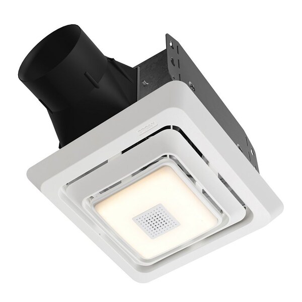 Broan Roomside Series Exhaust Fan, 0.6 A, 120 V, 70 cfm Air, 2 sones, LED Lamp, 4 in Duct, White - BEL7A