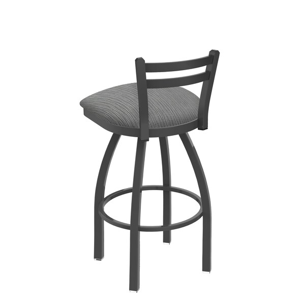 Holland Bar Stool Co 25" Low Back Swivel Counter Stool, Pewter Finish, Graph Seat - 41125PW020