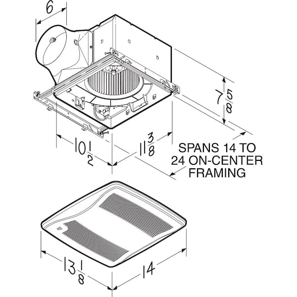 Broan ULTRA GREEN 110 CFM Humidity Sensing Ventilation Fan, <0.3 Sones; ENERGY STAR Certified - XB110H