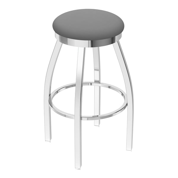Holland Bar Stool Co 25" Swivel Counter Stool, Chrome Finish, Canter Grey Seat - 80225CH007