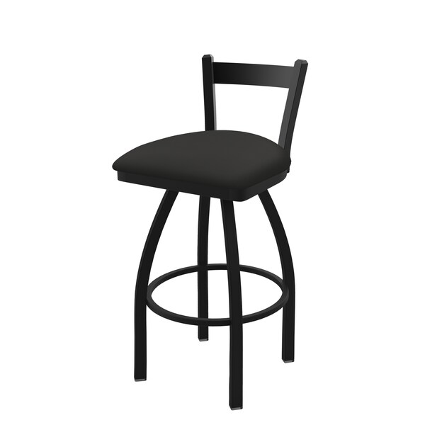 Holland Bar Stool Co 25" Low Back Swivel Counter Stool, Black Wrinkle, Canter Iron Seat - 82125BW008