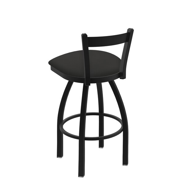 Holland Bar Stool Co 25" Low Back Swivel Counter Stool, Black Wrinkle, Canter Iron Seat - 82125BW008