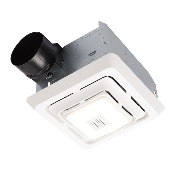 Broan Bathroom Fan, 80 cfm cfm, 4 in Duct Dia., With Light - SPK80L