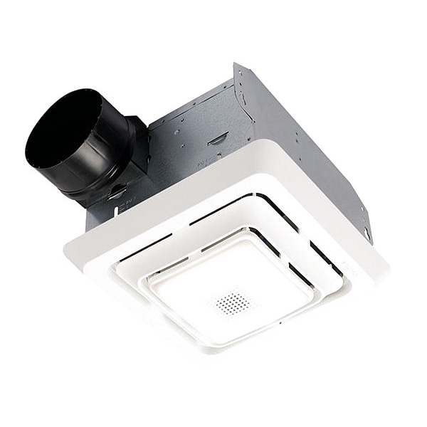 Broan Bathroom Fan, 80 cfm cfm, 4 in Duct Dia., With Light - SPK80L
