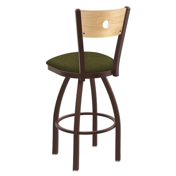 Holland Bar Stool Co 25" Swivel Counter Stool, Bronze Finish, Nat Back, Graph Parrot Seat - 83025BZNATMPLB015