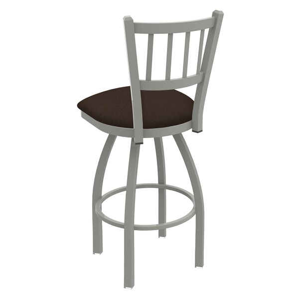 Holland Bar Stool Co 25" Swivel Counter Stool, Nickel Finish, Rein Coffee Seat - 82025AN025