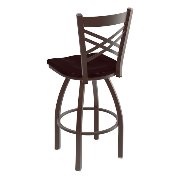 Holland Bar Stool Co 25" Swivel Counter Stool, Bronze Finish, Dark Cherry Oak Seat - 82025BZDCOAK