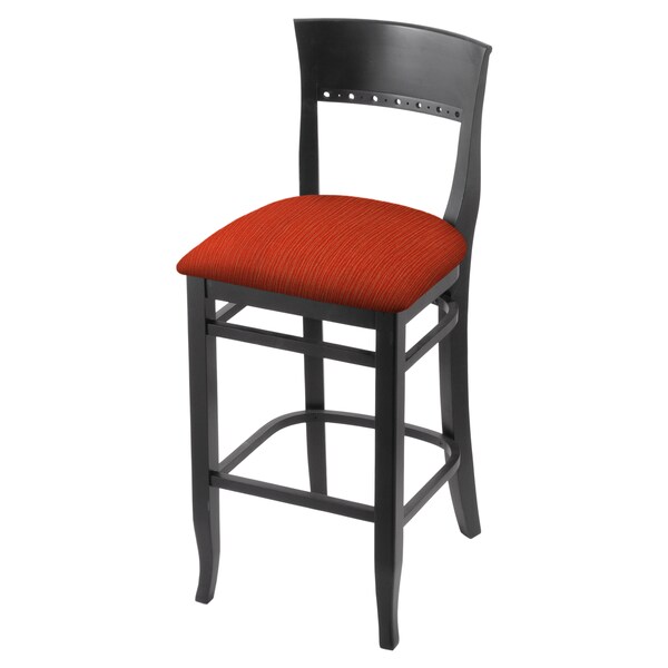 Holland Bar Stool Co 25" Counter Stool, Black Finish, Graph Poppy Seat - 316025BLK021
