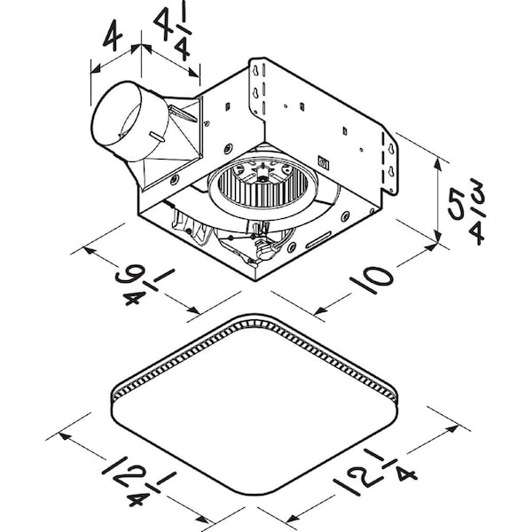 Broan NuTone 80 CFM 0.7 Sones Bathroom Exhaust Fan - AER80K