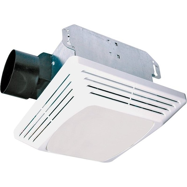 Air King Exhaust Fan with Light, 120 V, 44 W, Fluorescent/A19 Incandescent Lamp, 4 in Duct, Square Grill - ASLC70