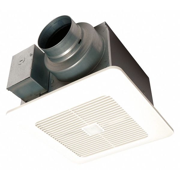 Panasonic Ceiling Bathroom Fan, 50/80/110 cfm cfm, 4 in or 6 in Duct Dia., 120V AC, Without Light - FV-0511VQC1