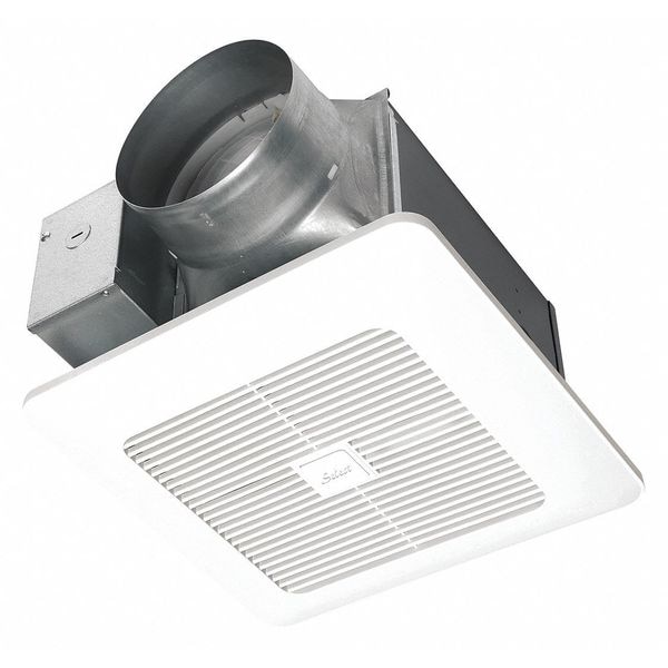 Panasonic Bathroom Fan, 110/130/150 cfm cfm, 6 in Duct Dia., 120V AC, Without Light - FV-1115VK2