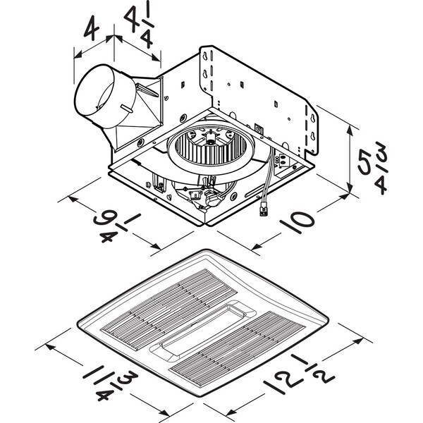 Broan Flex Series 80 CFM 0.7 Sones Humidity Sensing Ventilation Fan Light Energy Star - AE80SL