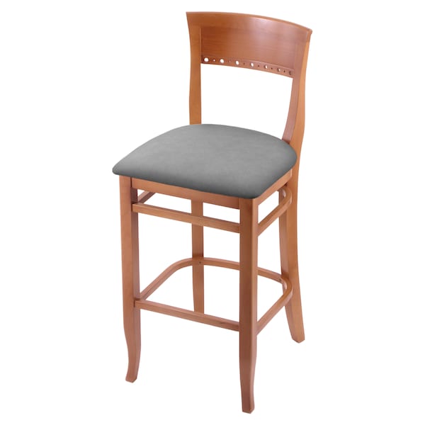 Holland Bar Stool Co 25" Counter Stool, Medium Finish, Canter Grey Seat - 316025MED007