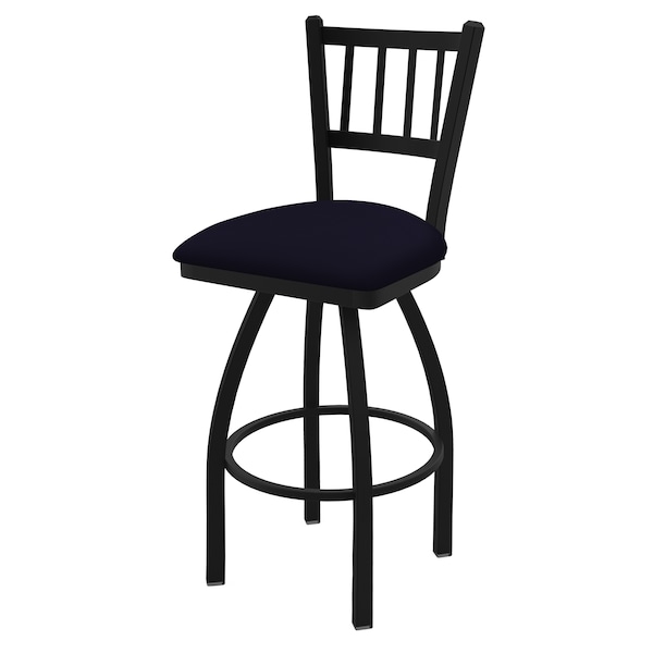 Holland Bar Stool Co 25" Swivel Counter Stool, Black Wrinkle, Canter Twilight Seat - 81025BW002