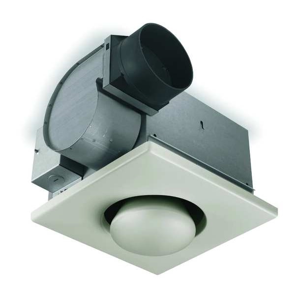 Broan Ceiling Bathroom Fan, 70 cfm cfm, 4 in Duct Dia., 120V AC, Without Light - 162