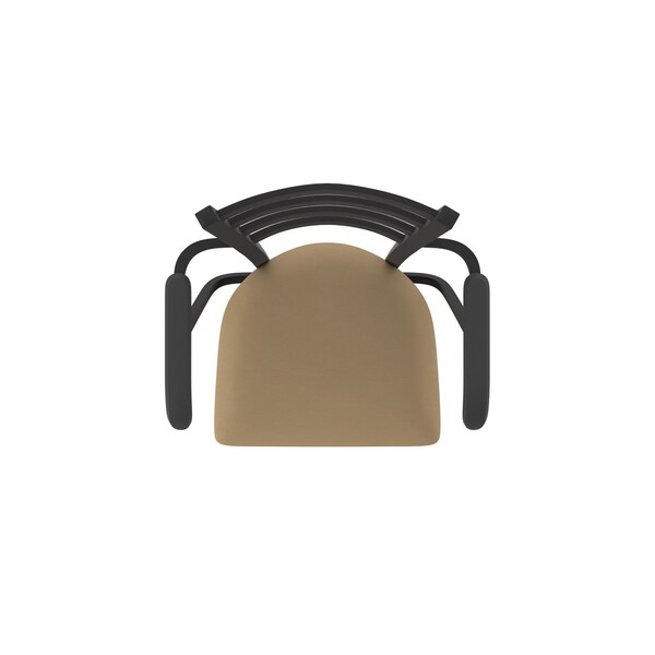Holland Bar Stool Co Jackie with Arms 25 in. Swivel Counter Stool with Black Wrinkle Finish and Canter Sand Seat - 415