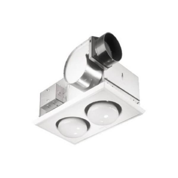 Broan Bathroom Ventilation Fan/Heat Combination with Lights 70 CFM 3.5 Sones White - 164