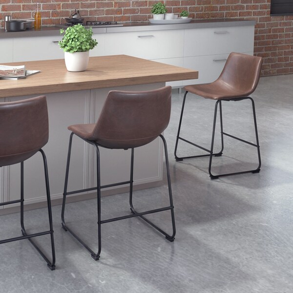 Zuo Modern Smart Counter Stool Set Of 2 Vintage Espresso - 109323