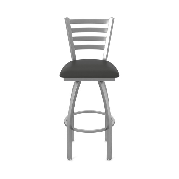 Holland Bar Stool Co OD410 Jackie Stainless Steel 25 Swivel Outdoor Counter Stool with Breeze Graphite Seat - OD41025SSOD003