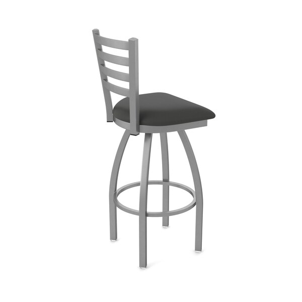 Holland Bar Stool Co OD410 Jackie Stainless Steel 25 Swivel Outdoor Counter Stool with Breeze Graphite Seat - OD41025SSOD003