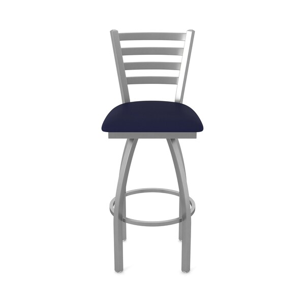 Holland Bar Stool Co OD410 Jackie Stainless Steel 25 Swivel Outdoor Counter Stool with Breeze Sapphire Seat - OD41025SSOD001
