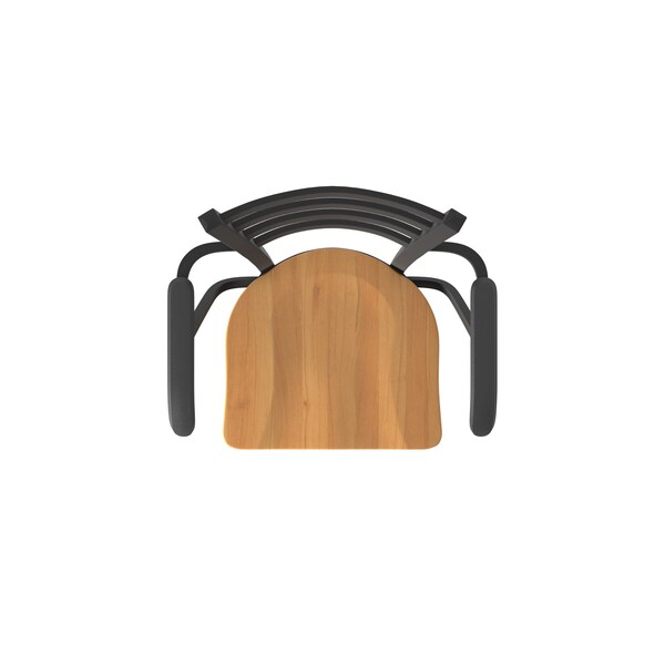 Holland Bar Stool Co Jackie with Arms 25 in. Swivel Counter Stool with Black Wrinkle Finish and Medium Maple Seat - 415