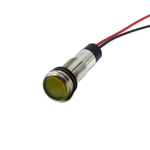 Indicadores montados en panel Dialight Led 1/2 plano amarillo 230Vac con terminales - 656-1309-304F