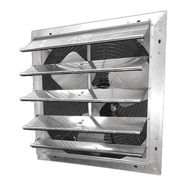 Dayton Shutter Mount Exhaust Fan, 24 in Dia Blade, 1/4 hp, 1 Phase, Variable Speed, 4163 cfm, 115V AC - 484X46