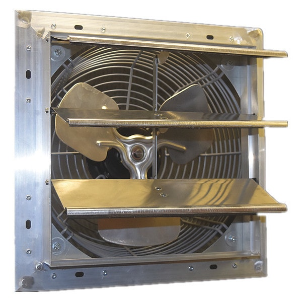 Dayton Shutter Mount Exhaust Fan, 12 in Blade Dia, 1/15 hp, 1 Phase. Variable Speed, 844 cfm, 115V AC - 484X38