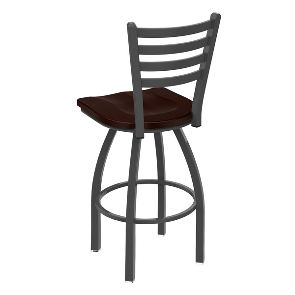 Holland Bar Stool Co 25" Swivel Counter Stool, Pewter Finish, Dark Cherry Maple Seat - 41025PWDCMPL