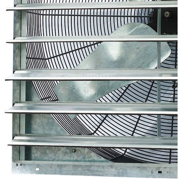 Iliving Silver 6128 CFM 36 in. Electric Powered Gable Mount Shutter Fan/Vent - ILG8SF36S