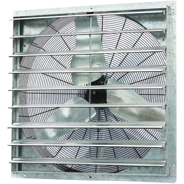 Iliving Silver 6128 CFM 36 in. Electric Powered Gable Mount Shutter Fan/Vent - ILG8SF36S