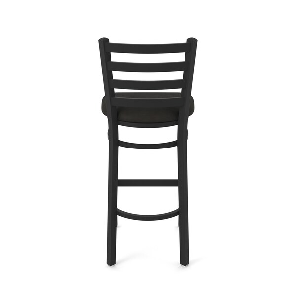 Holland Bar Stool Co 25" Stationary Counter Stool, Black Wrinkle, Canter Espresso Seat - 40025BW003