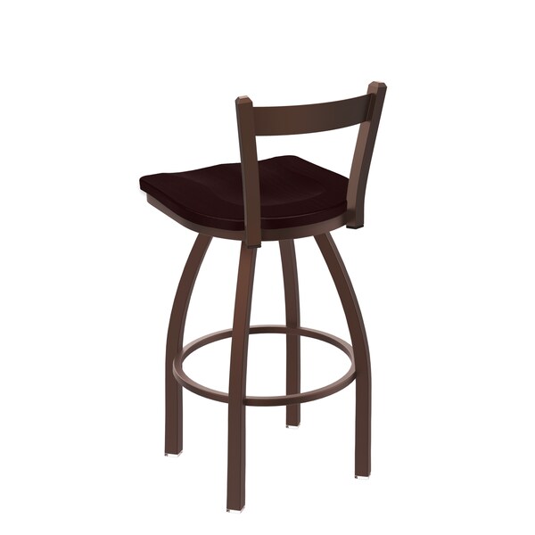 Holland Bar Stool Co 25" Low Back Swivel Counter Stool, Bronze Finish, Dark Cherry Oak Seat - 82125BZDCOAK