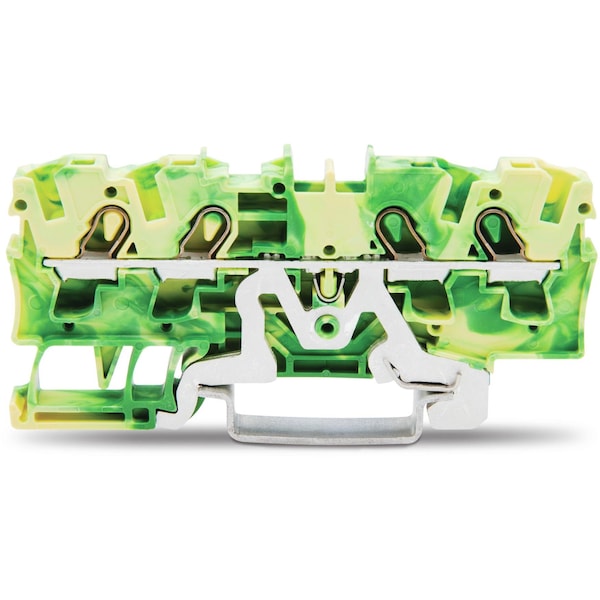 Wago 4-COND GROUND TERMINAL BLOCKS, 20-10 AWG GREEN/YELLOW,  - 2004-1407