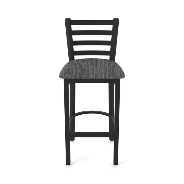 Holland Bar Stool Co 25" Stationary Counter Stool, Black Wrinkle, Graph Coal Seat - 40025BW018
