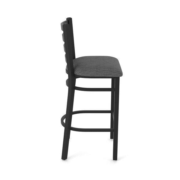 Holland Bar Stool Co 25" Stationary Counter Stool, Black Wrinkle, Graph Coal Seat - 40025BW018