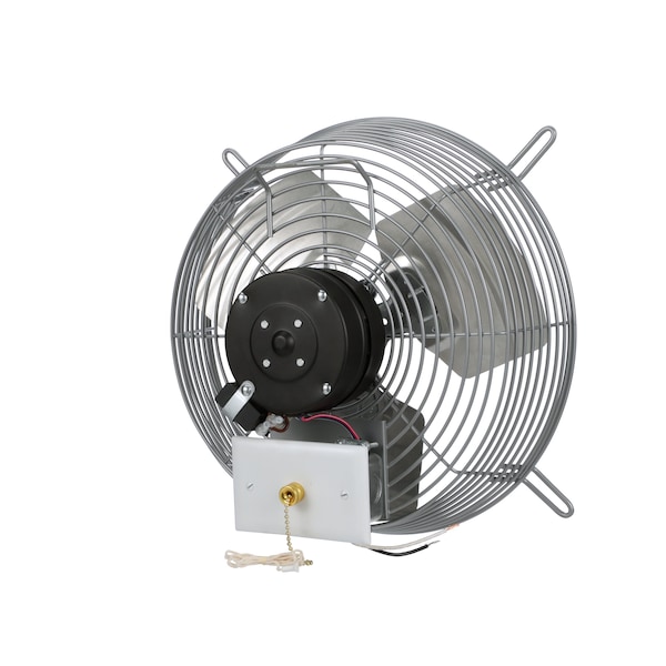 Tpi Exhaust Fan, 12" TEAO Motor, 120V, Wire Guard, 1/12HP, 3-Speed, Gray - CE 12-D