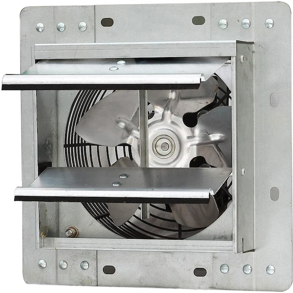 Iliving Silver 7 in. 242 CFM Wall-Mounted Variable Speed Shutter Exhaust Fan Crawl Space Ventilator - ILG8SF7V