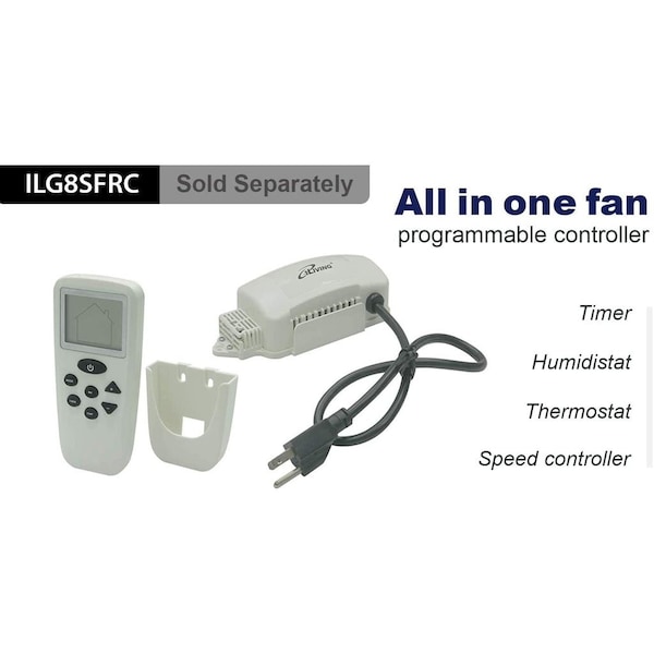 Iliving Silver 7 in. 242 CFM Wall-Mounted Variable Speed Shutter Exhaust Fan Crawl Space Ventilator - ILG8SF7V